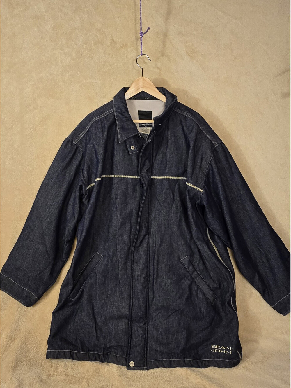 Vintage Sean John Denim Men's Jeans Jacket Size XXXL Blue